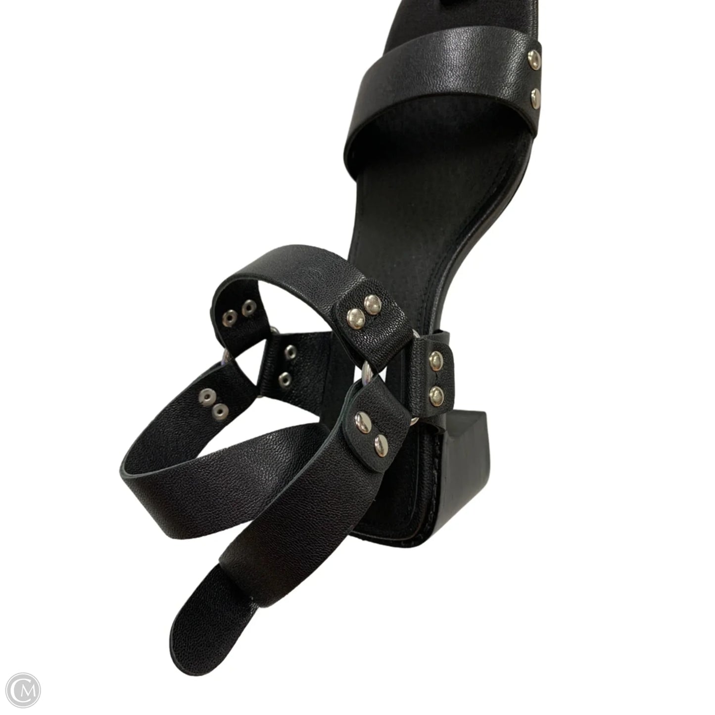 Sandals Heels Block By Clothes Mentor In Black, Size: 6