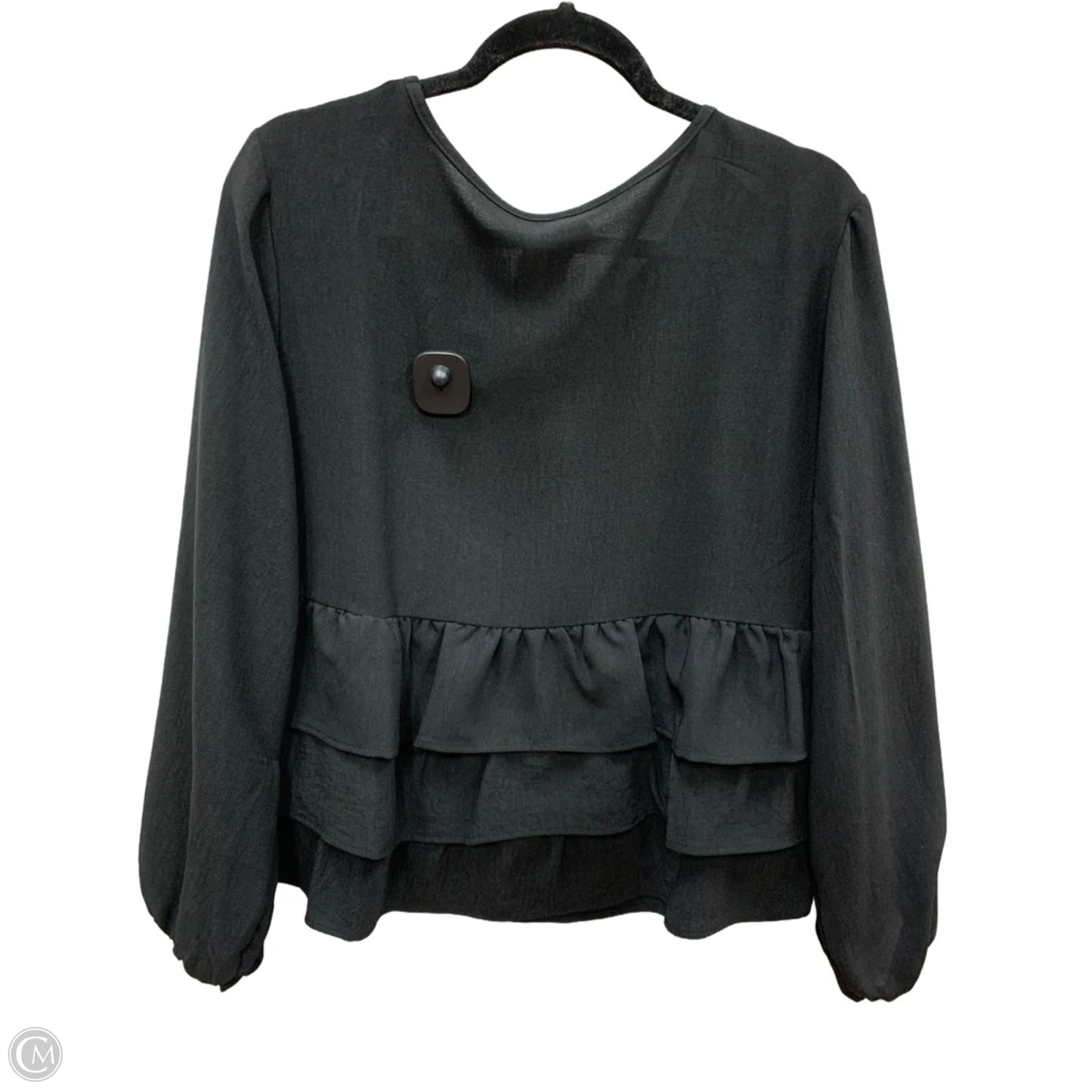 Blouse Long Sleeve By Clothes Mentor In Black, Size: M