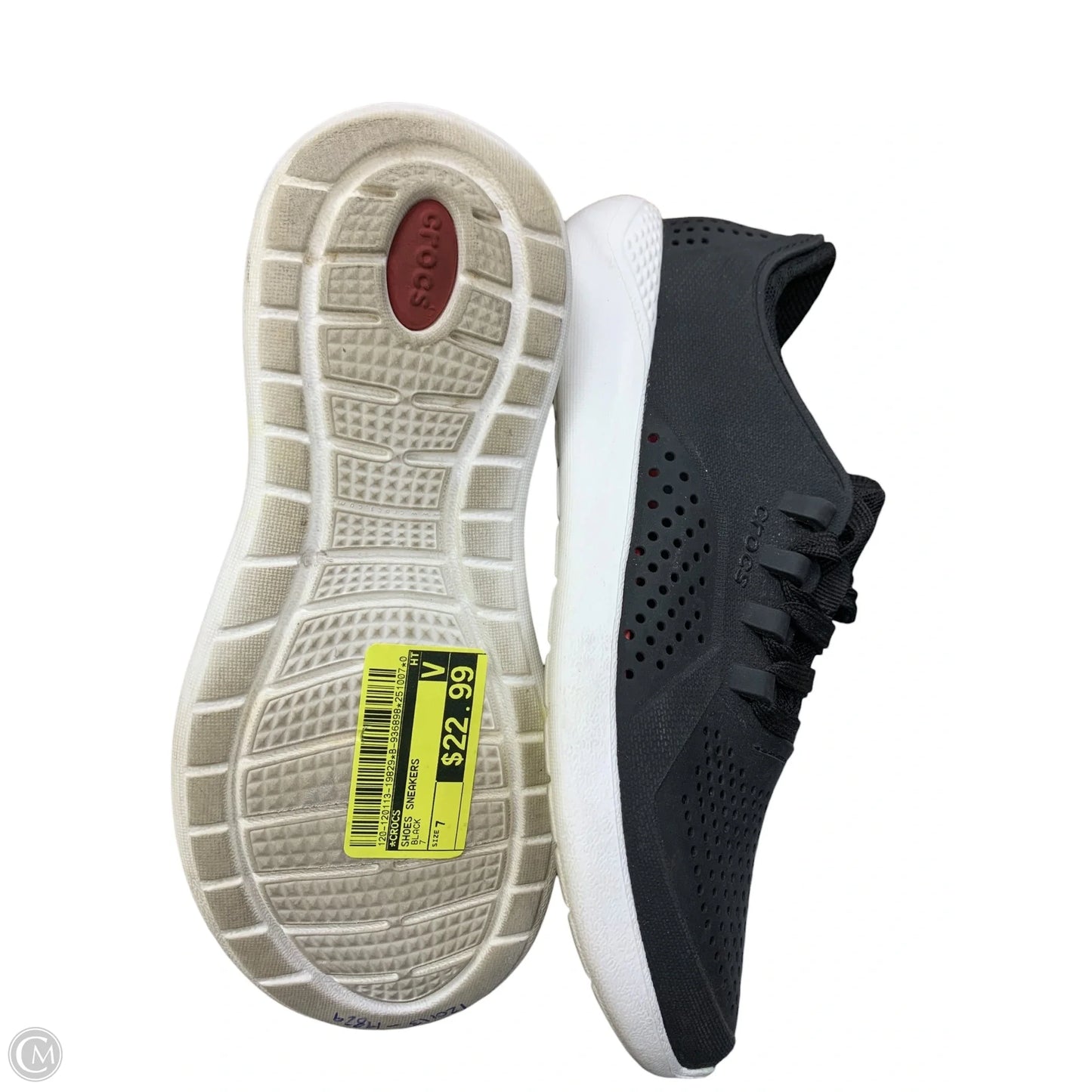 Shoes Sneakers By Crocs In Black, Size: 7