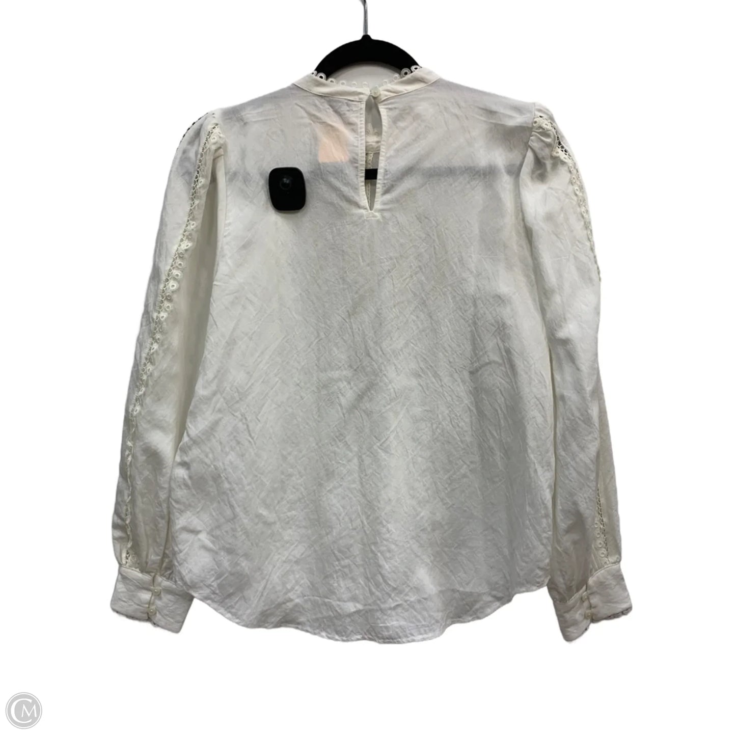 Blouse Long Sleeve By Ann Taylor In White, Size: S