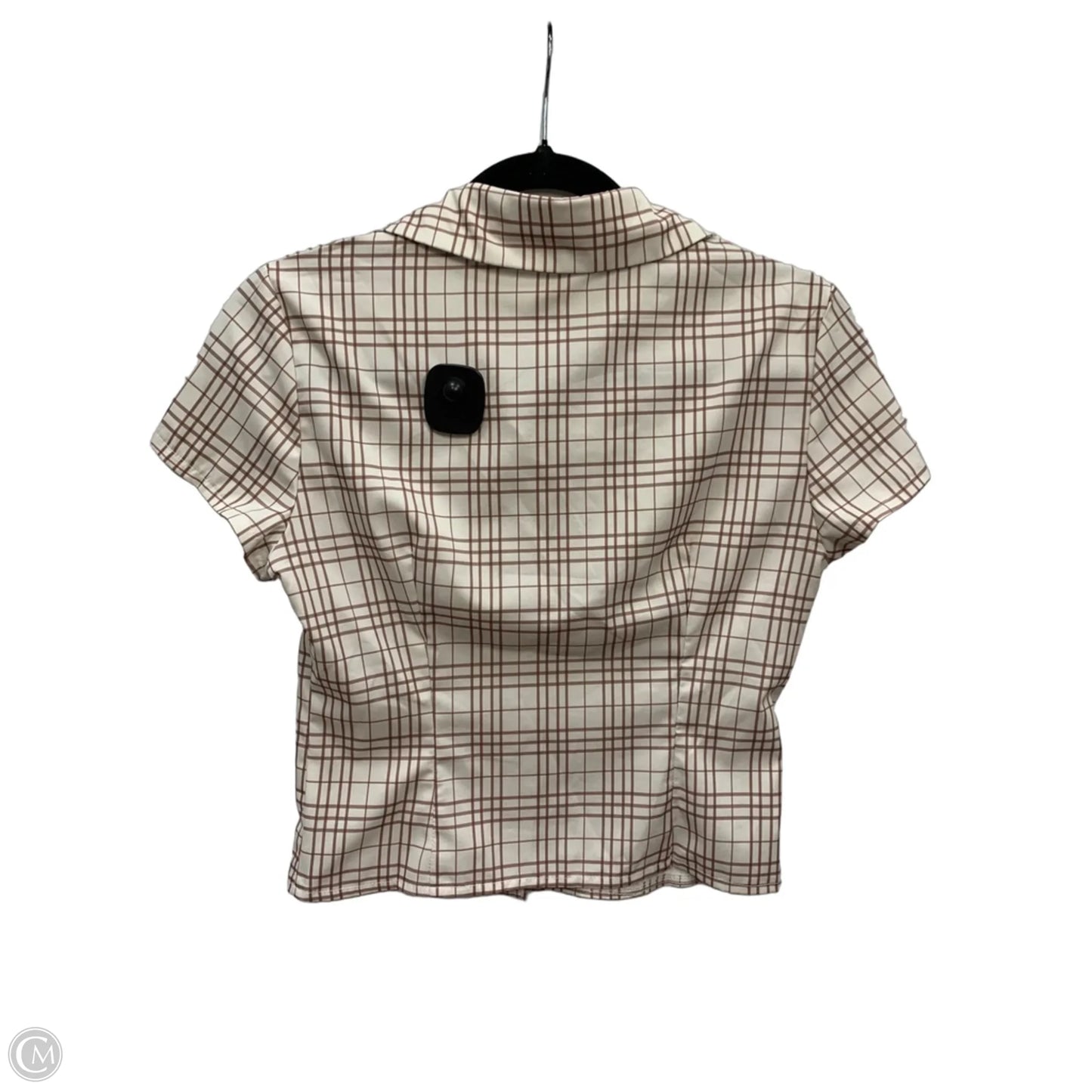 Top Short Sleeve By Clothes Mentor In Plaid Pattern, Size: S
