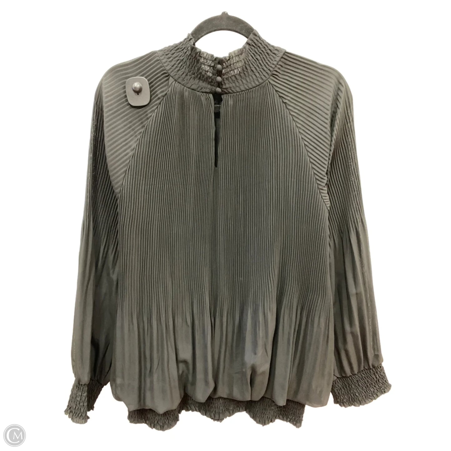 Blouse Long Sleeve By Clothes Mentor In Black, Size: 1x