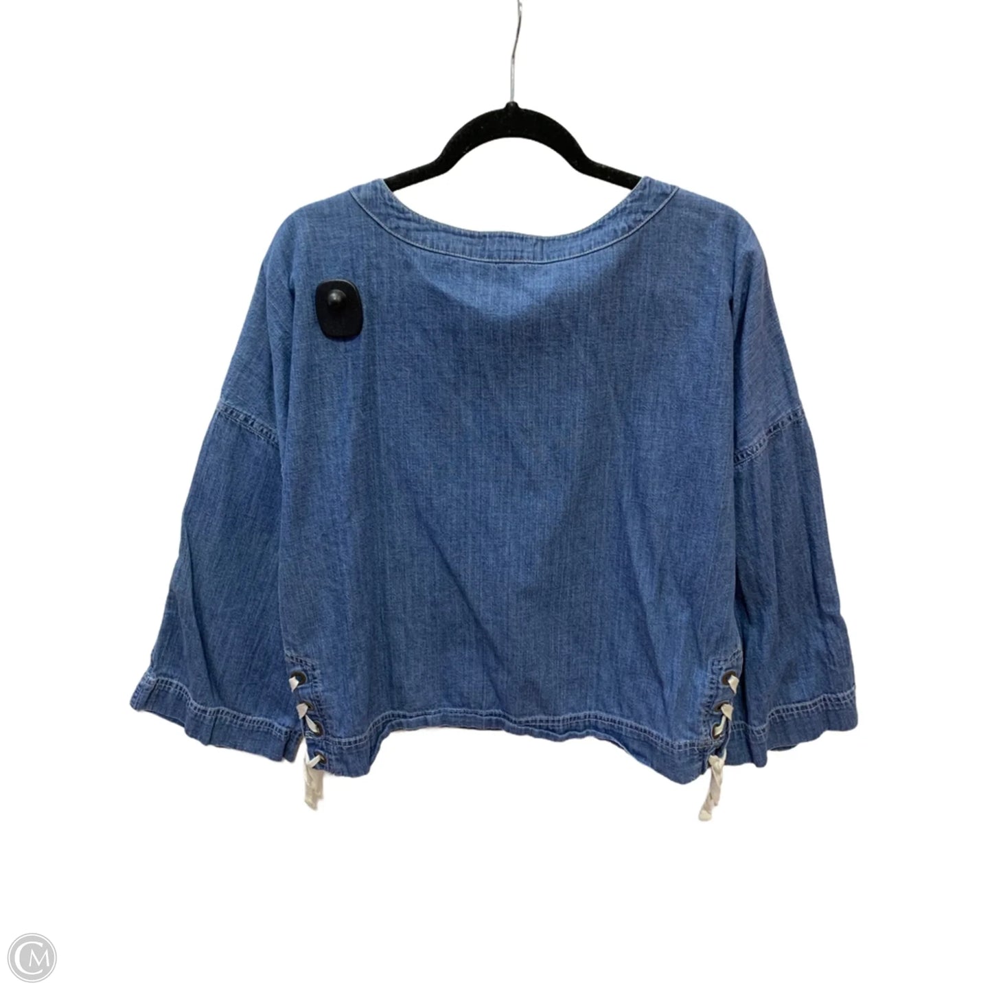 Top Long Sleeve By Madewell In Blue Denim, Size: M