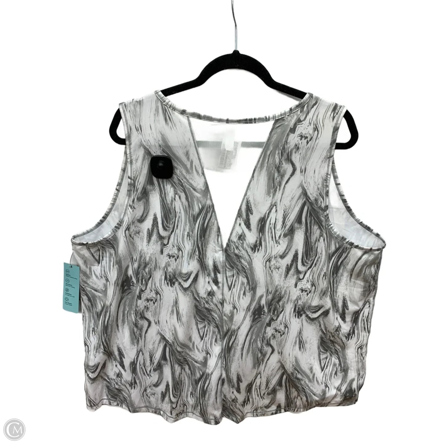 Athletic Tank Top By Ideology In Grey & White, Size: 3x