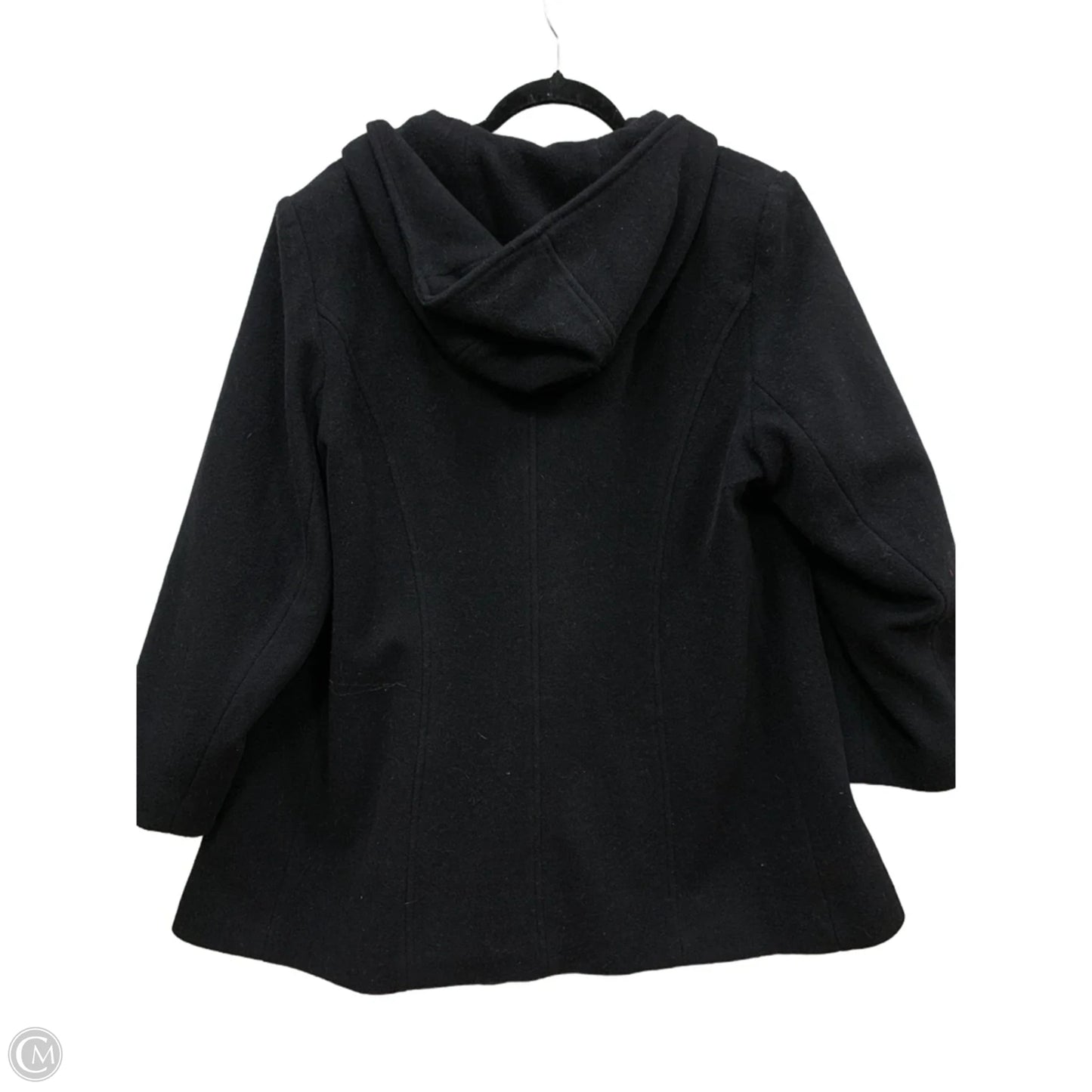 Coat Wool By Anne Klein In Black, Size: 1x