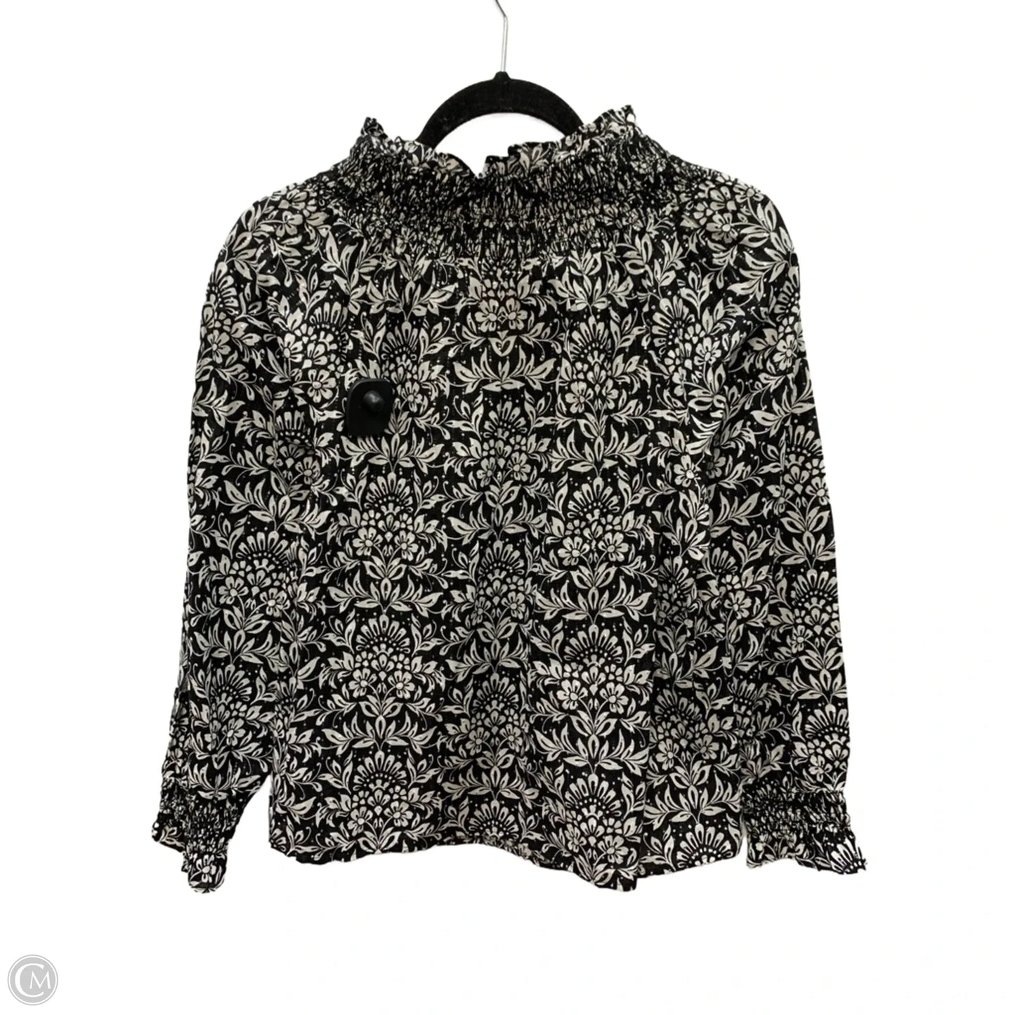 Blouse Long Sleeve By Talbots In Black & White, Size: Lp