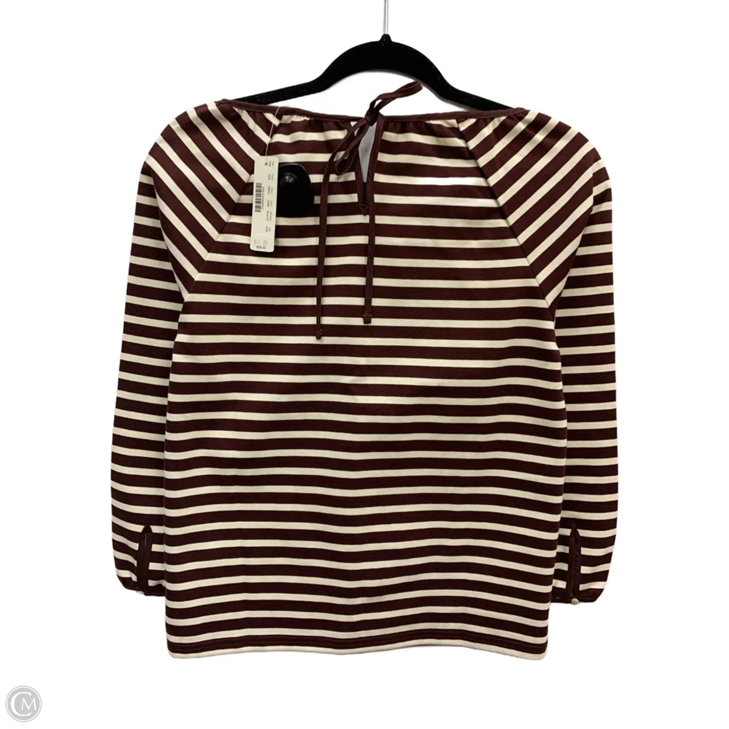 Top Long Sleeve By J. Crew In Brown & Cream, Size: Xxs