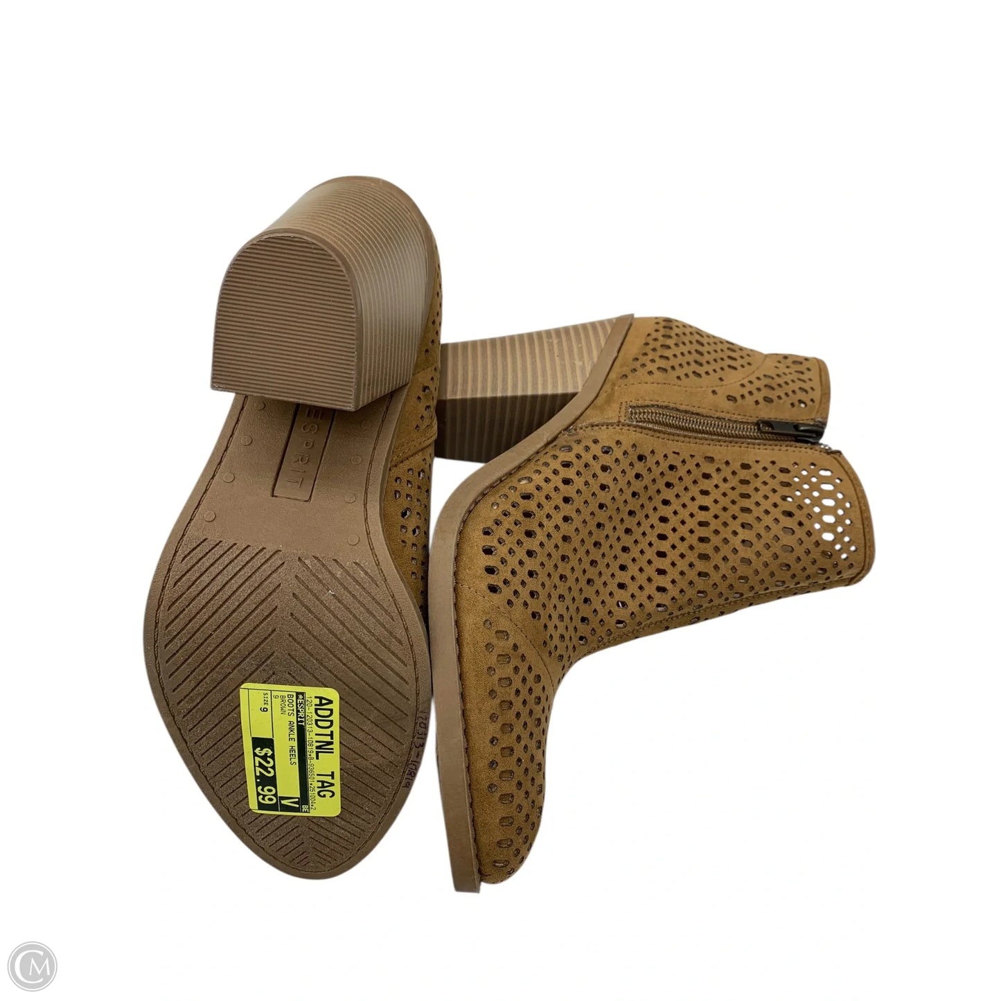 Boots Ankle Heels By Esprit In Brown, Size: 9