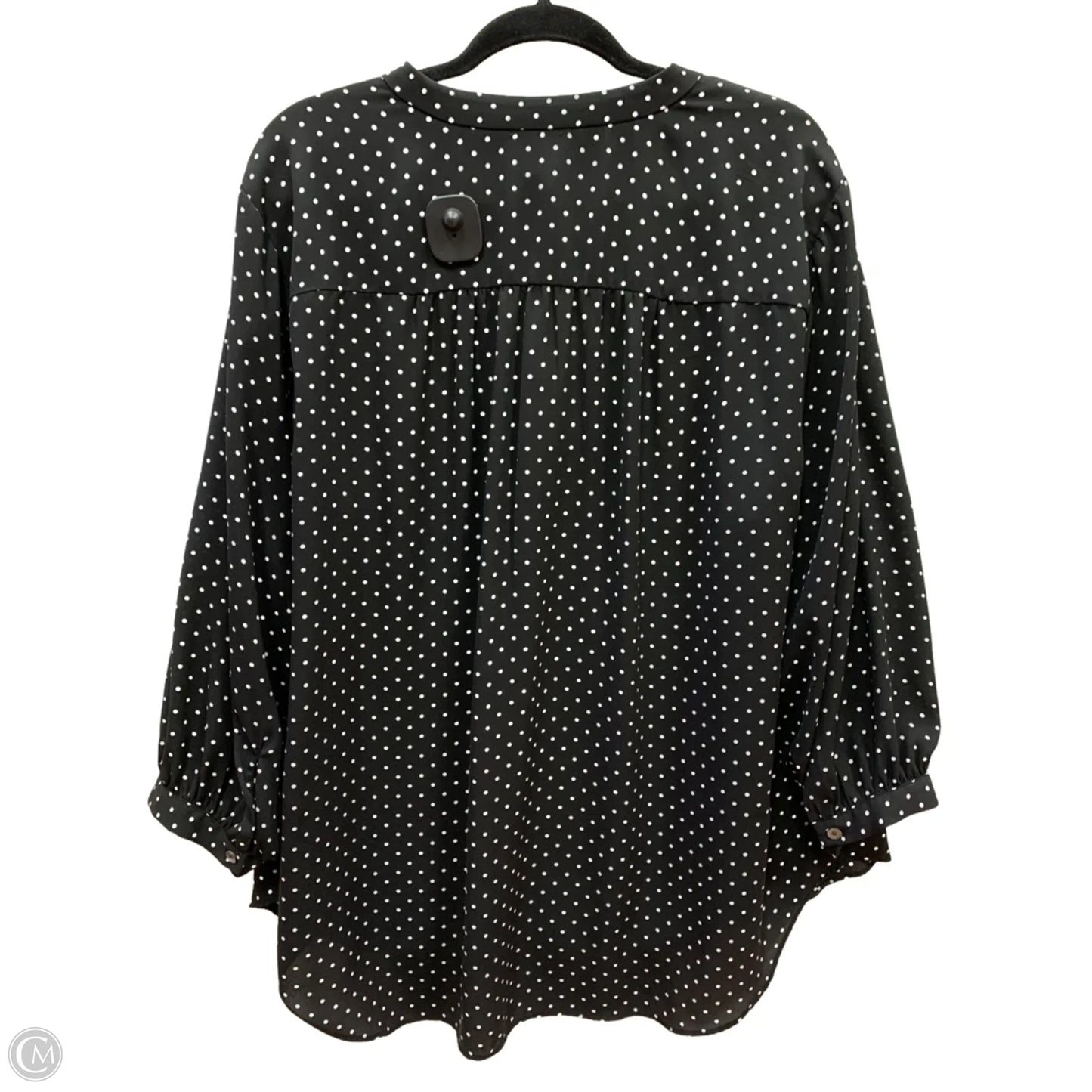 Top Long Sleeve By Vince Camuto In Black & White, Size: 3x
