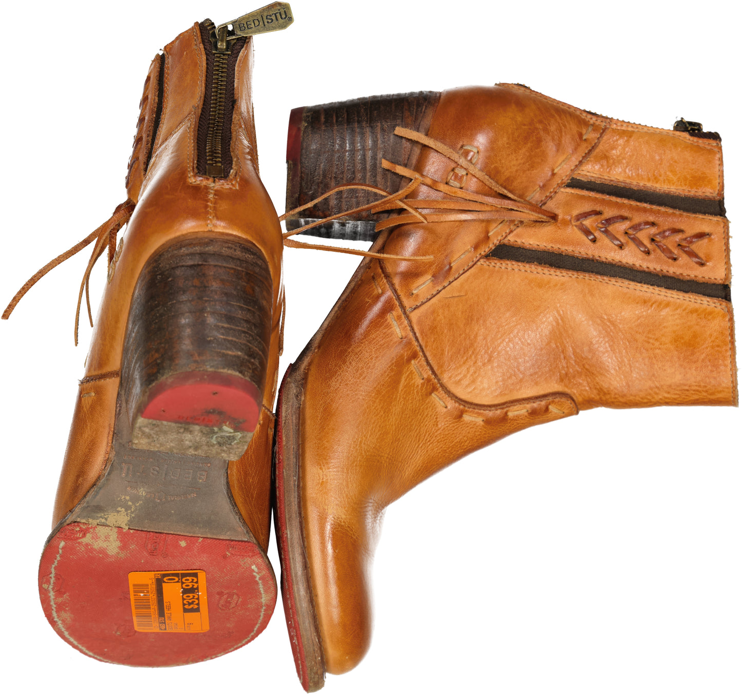 BED STU BOOTS ANKLE HEELS SIZE 9