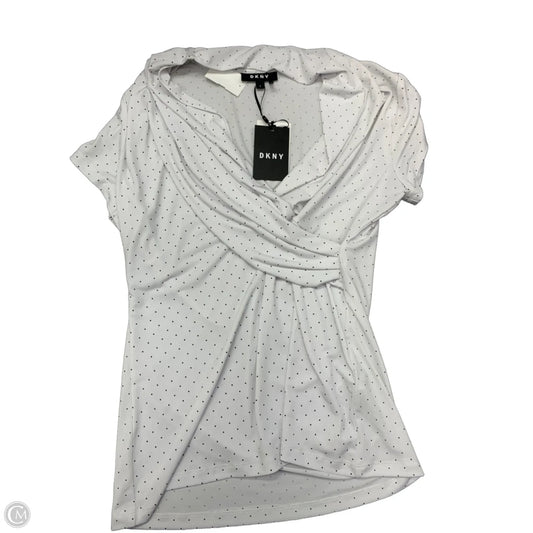Blouse Short Sleeve By Dkny In Polkadot Pattern, Size: L