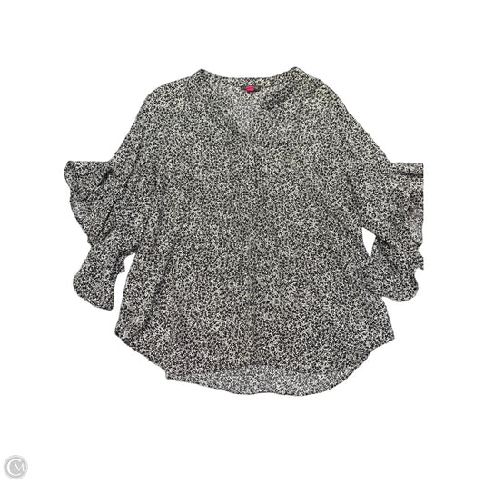 Blouse Short Sleeve By Vince Camuto In Black & Cream, Size: Xl