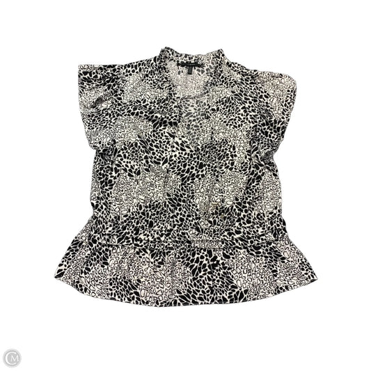 Blouse Short Sleeve By White House Black Market In Black & Cream, Size: Xl