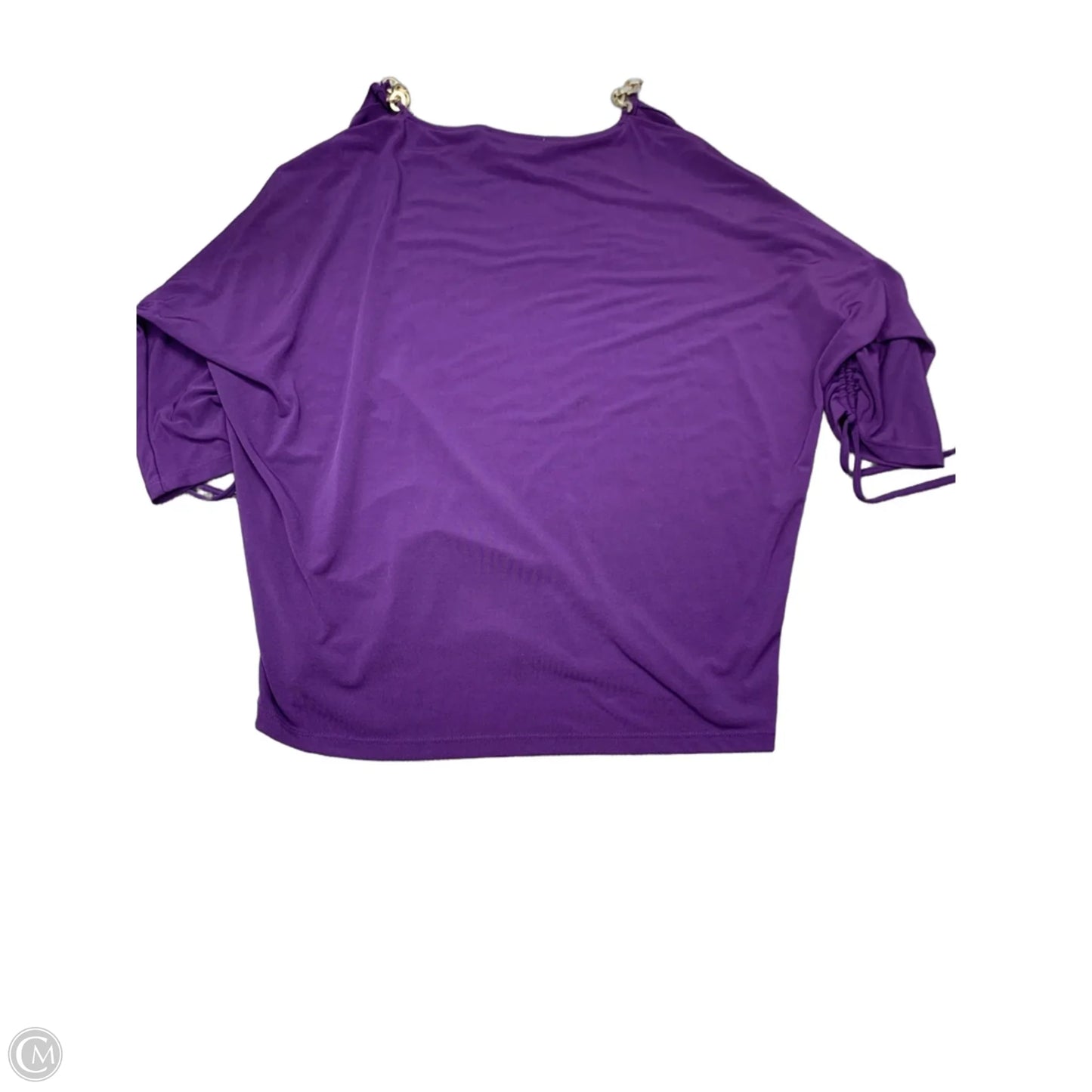 Blouse Short Sleeve By Michael By Michael Kors In Purple, Size: L