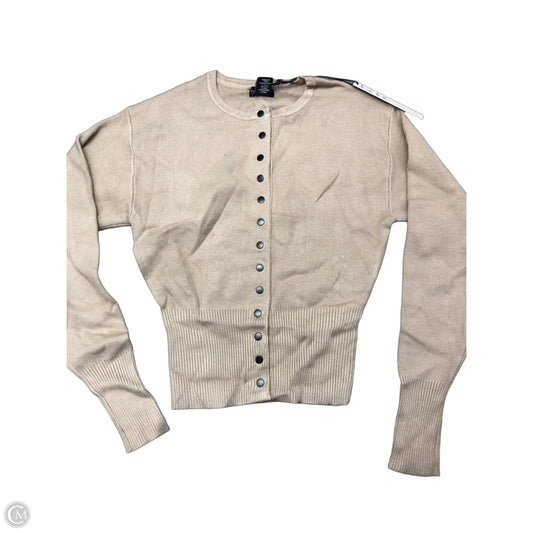 Cardigan By Nicole By Nicole Miller In Tan, Size: Xs