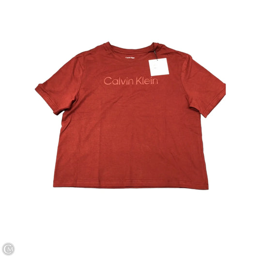 Athletic Top Short Sleeve By Calvin Klein Performance In Red, Size: S