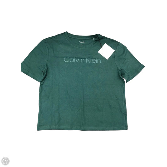 Athletic Top Short Sleeve By Calvin Klein Performance In Green, Size: Xs