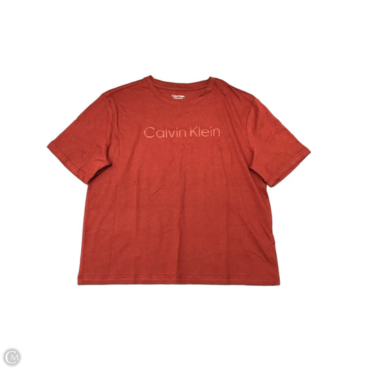 Athletic Top Short Sleeve By Calvin Klein Performance In Red, Size: Xs