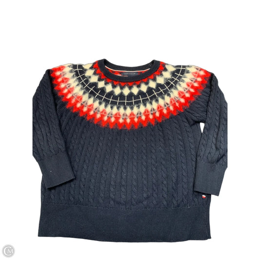 Sweater By Tommy Hilfiger In Blue & Red & White, Size: 1x