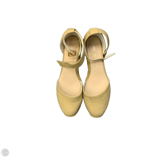 Shoes Heels Wedge By Jack Rogers In Gold & Tan, Size: 9.5