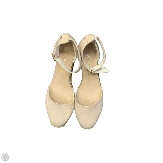 Shoes Heels Wedge By Jack Rogers In Pink & Tan, Size: 9.5