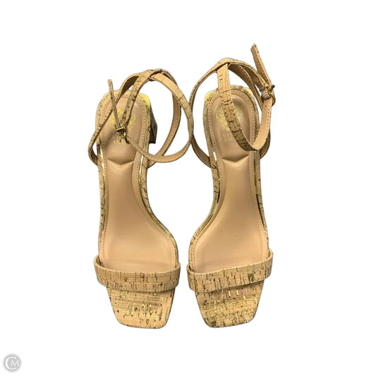 Sandals Heels Block By Vince Camuto In Gold & Tan, Size: 8