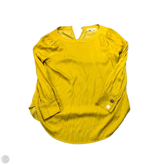 Blouse Long Sleeve By Loft In Yellow, Size: M