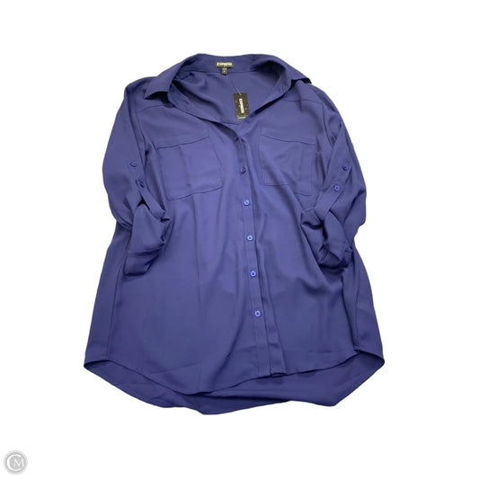 Top Long Sleeve By Express In Navy, Size: L