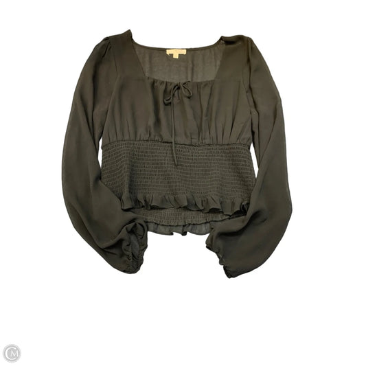 Blouse Long Sleeve By Nine Britton In Black, Size: L
