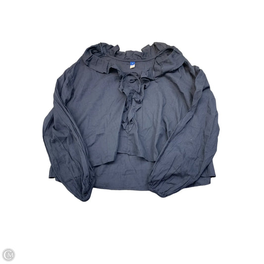 Blouse Long Sleeve By Old Navy In Navy, Size: M