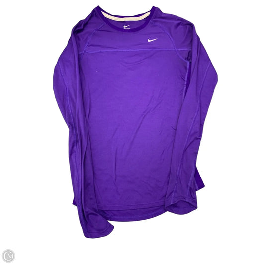 Athletic Top Long Sleeve Crewneck By Nike Apparel In Purple, Size: S