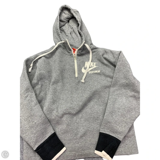 Athletic Sweatshirt Hoodie By Nike Apparel In Grey, Size: S