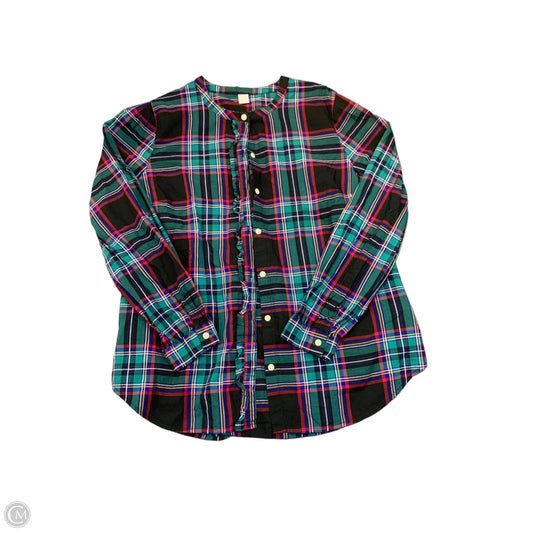 Top Long Sleeve By Old Navy In Plaid Pattern, Size: M
