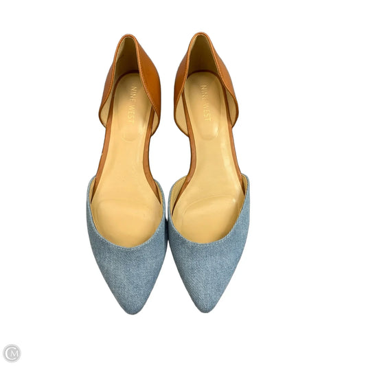 Shoes Flats By Nine West In Tan Denim, Size: 7.5