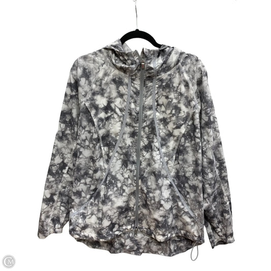 Athletic Jacket By Athleta In Grey & White, Size: L