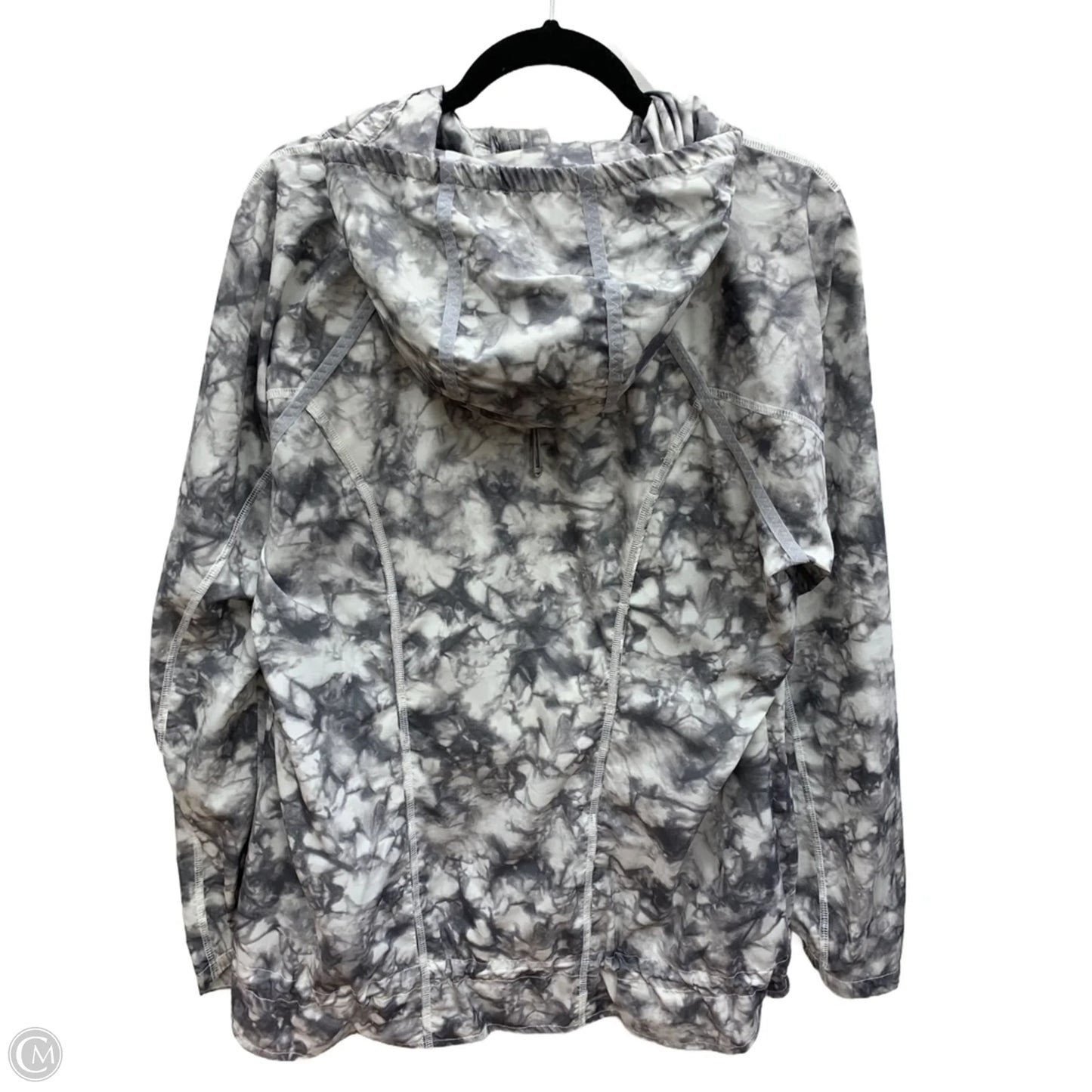 Athletic Jacket By Athleta In Grey & White, Size: L