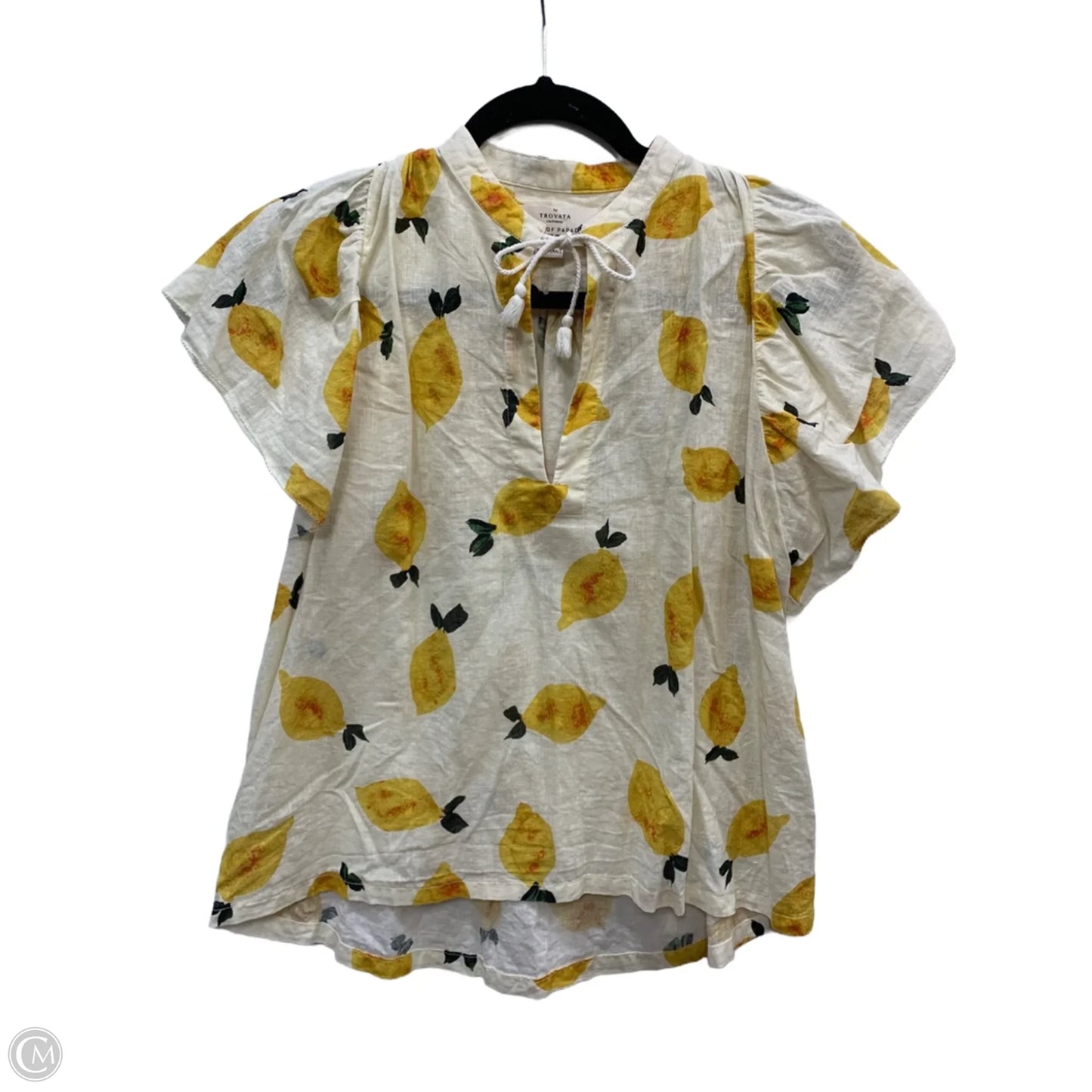 Blouse Short Sleeve By Birds Of Paradis By Trovata In Yellow, Size: Xs