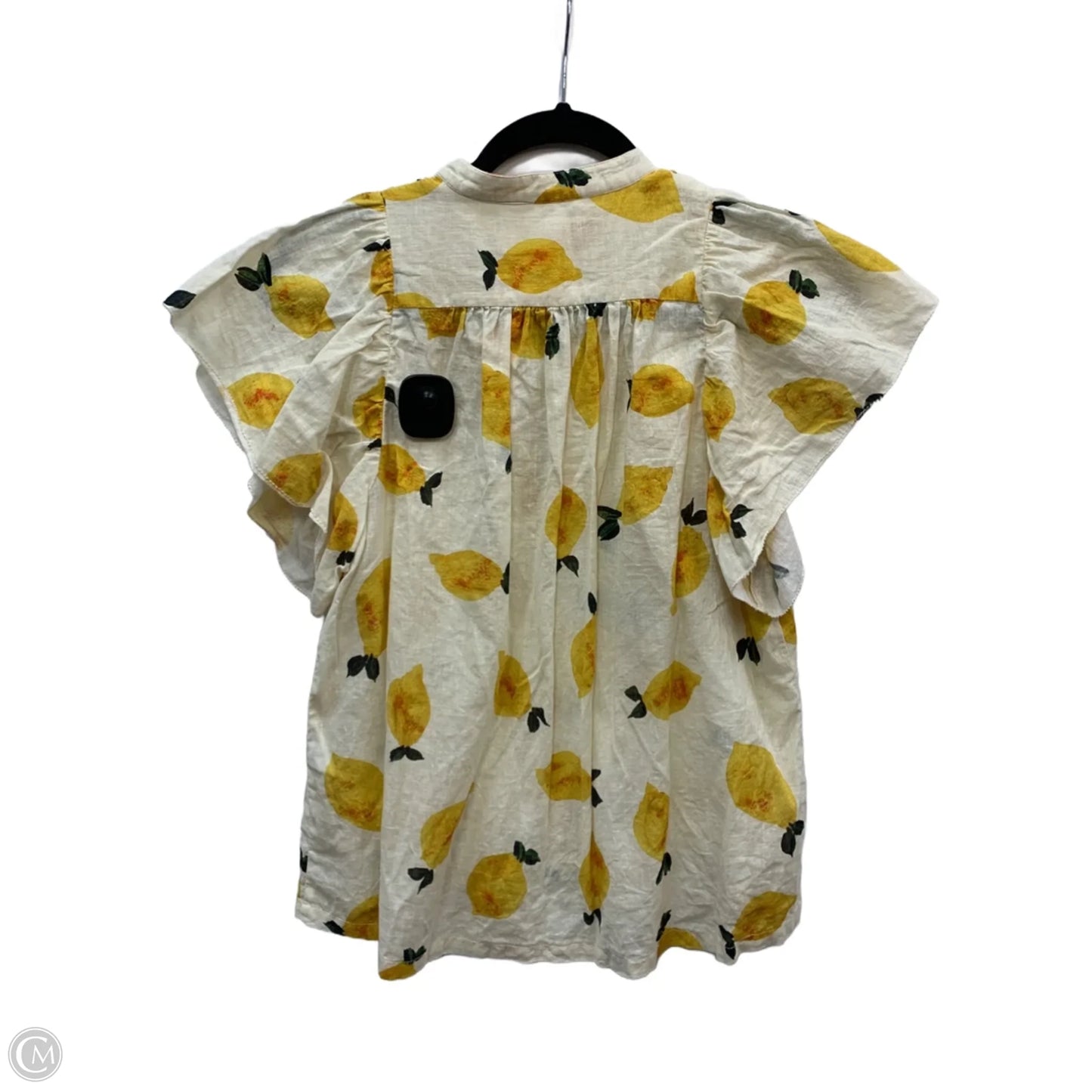 Blouse Short Sleeve By Birds Of Paradis By Trovata In Yellow, Size: Xs