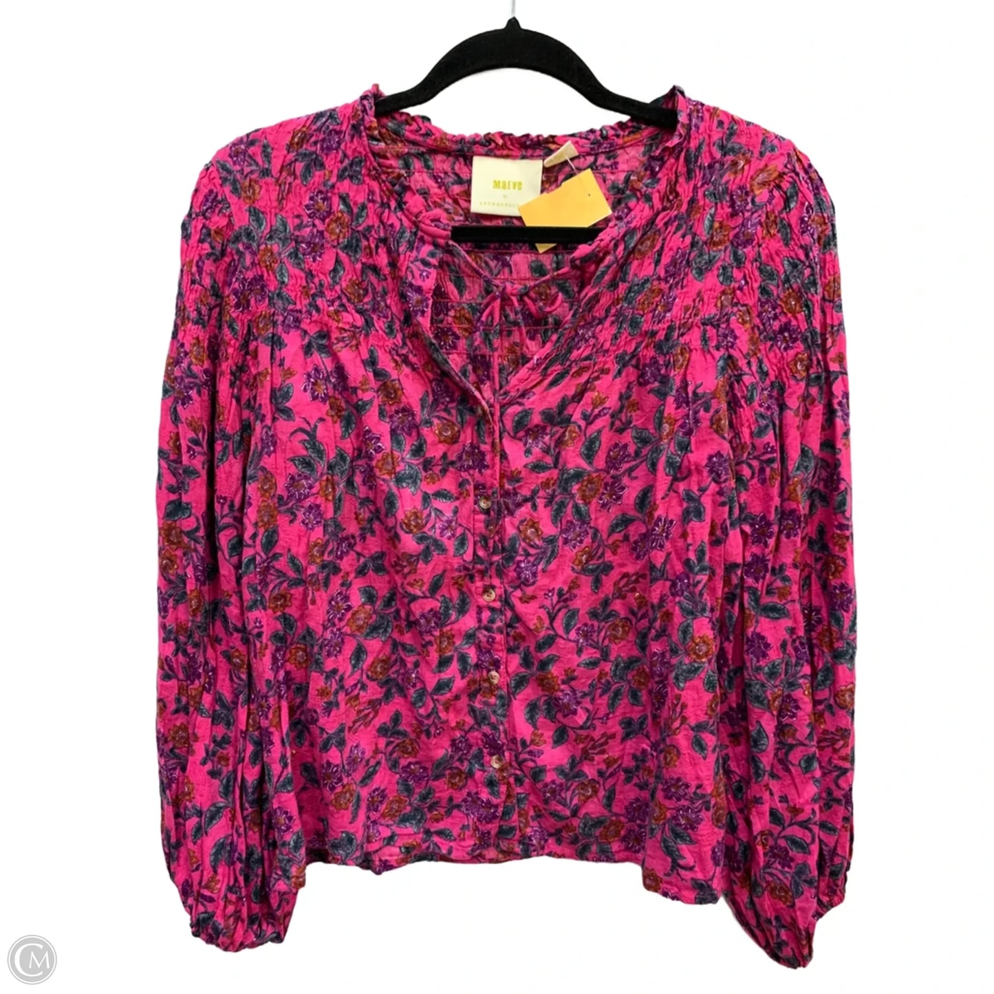 Blouse Long Sleeve By Maeve In Floral Print, Size: M