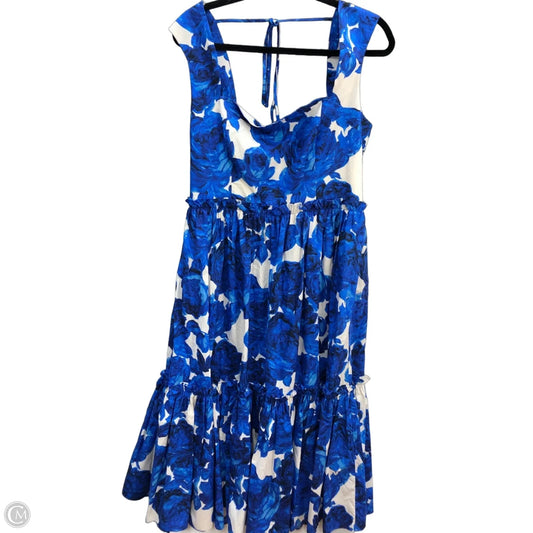 Jacket Designer By Alice + Olivia In Blue Denim, Size: L