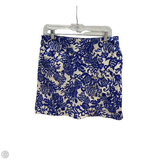 Skort Designer By Lilly Pulitzer In Blue & White, Size: 6