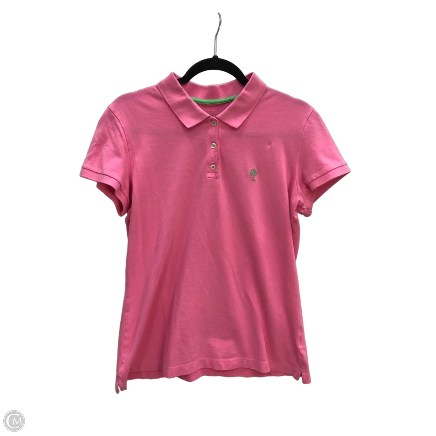 Top Short Sleeve Designer By Lilly Pulitzer In Pink, Size: L