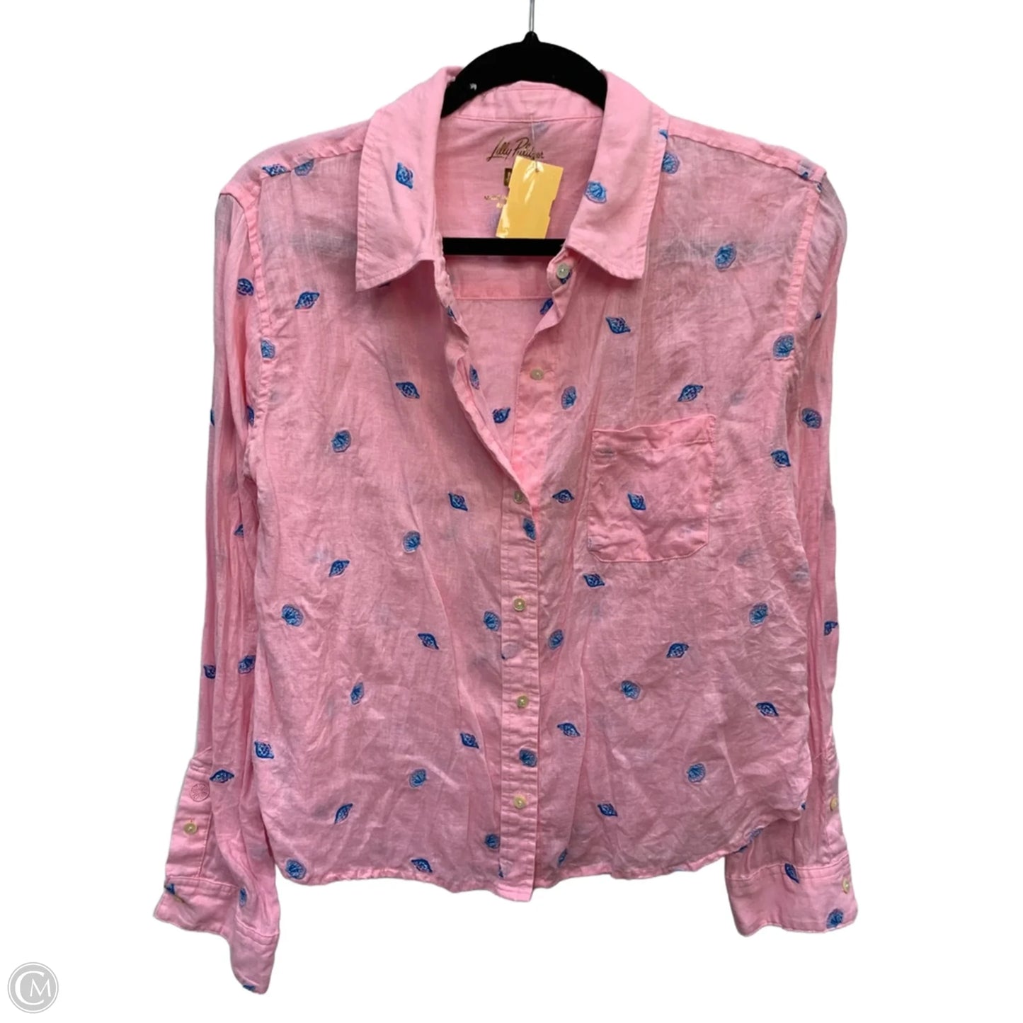 Top Long Sleeve Designer By Lilly Pulitzer In Pink, Size: M