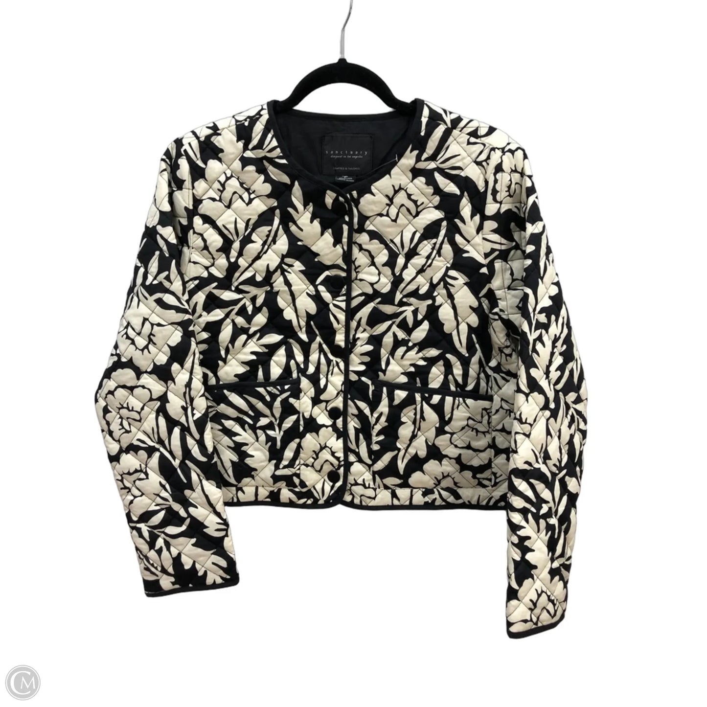Jacket Puffer & Quilted By Sanctuary In Black & White, Size: S