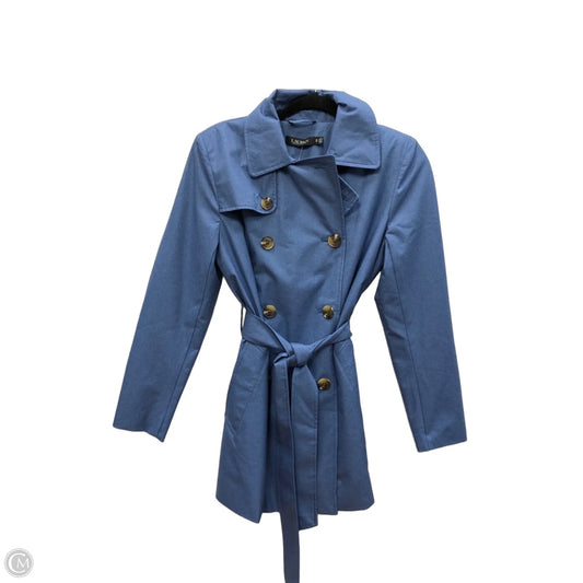 Coat Trench Coat By Lauren By Ralph Lauren In Blue, Size: Xs