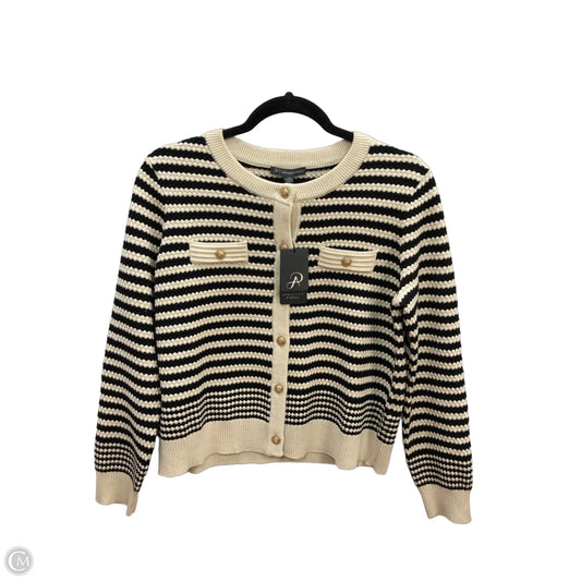 Cardigan By Adrianna Papell In Black & Tan, Size: S
