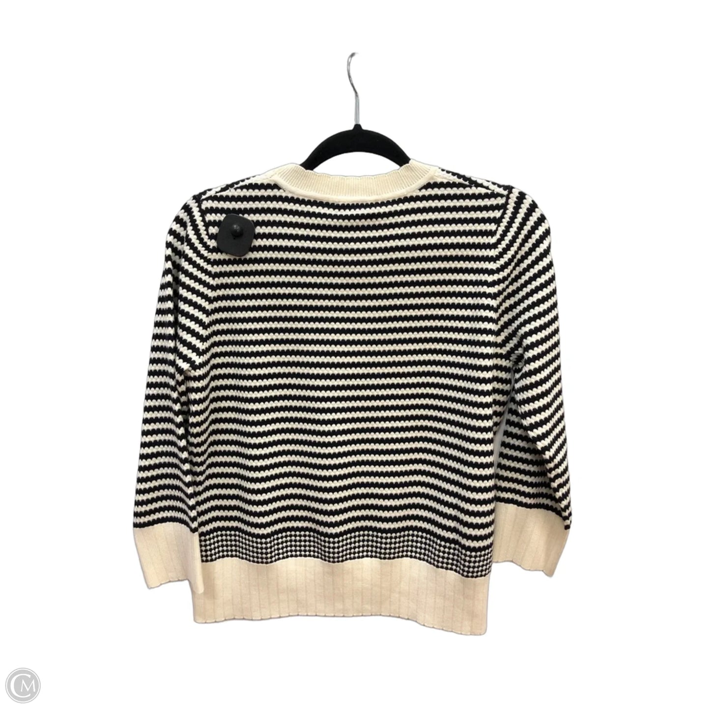 Sweater By Adrianna Papell In Black & White, Size: S