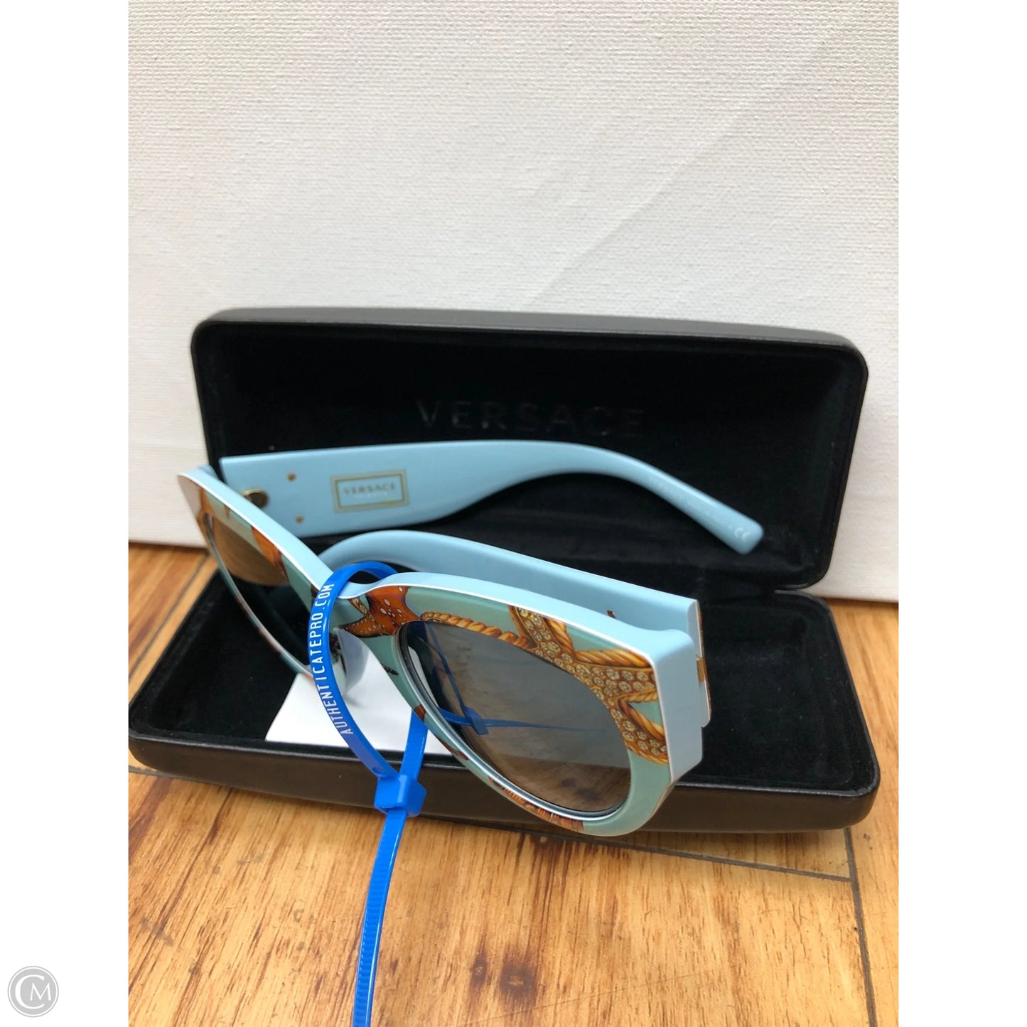 Sunglasses Luxury Designer By Versace, Size: