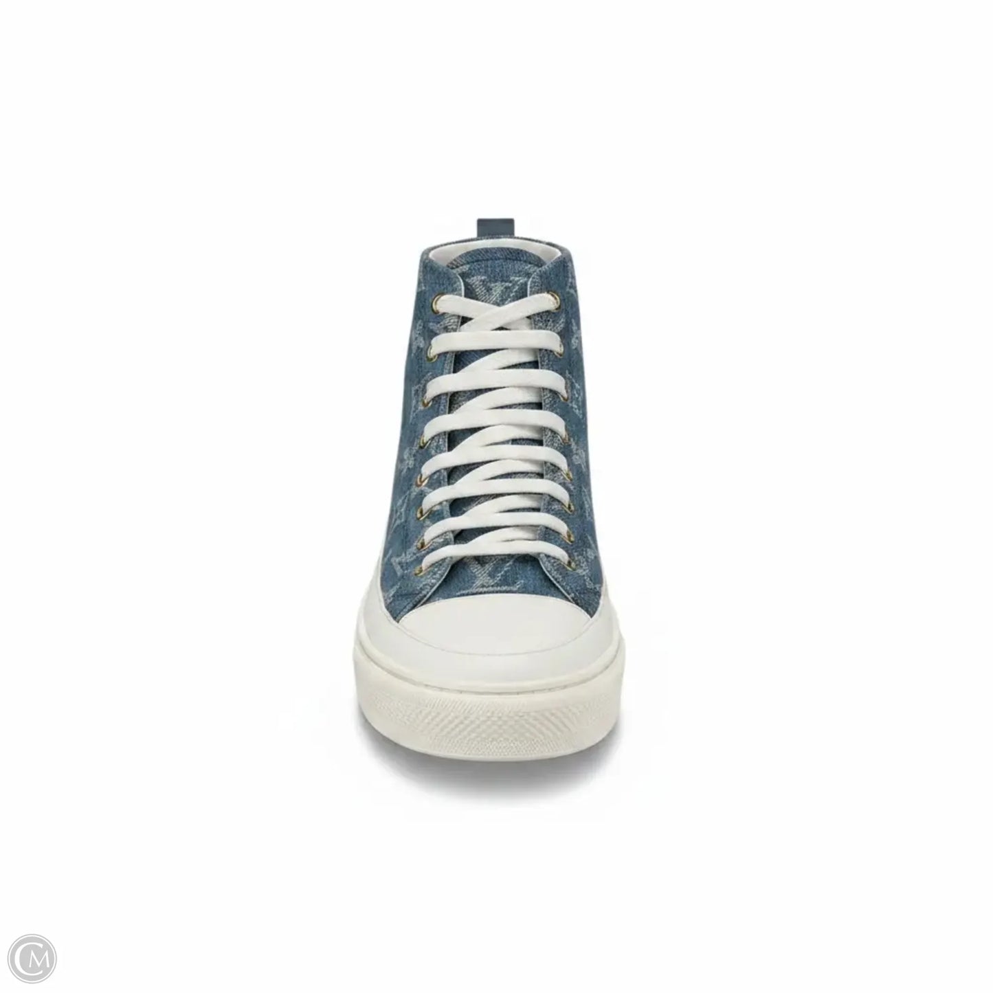 Shoes Luxury Designer By Louis Vuitton In Blue Denim, Size: 8.5