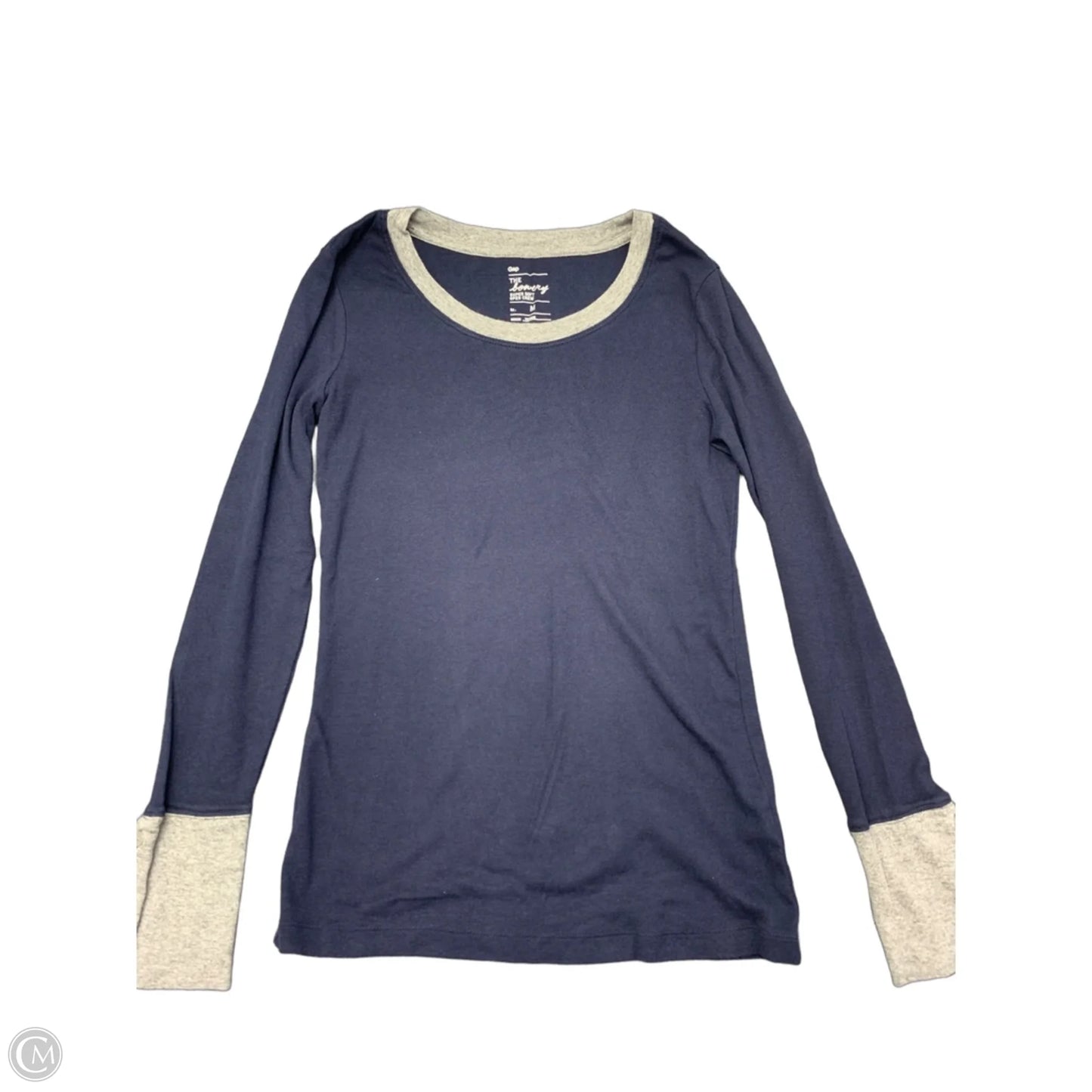 Top Long Sleeve Basic By Gap In Navy, Size: M